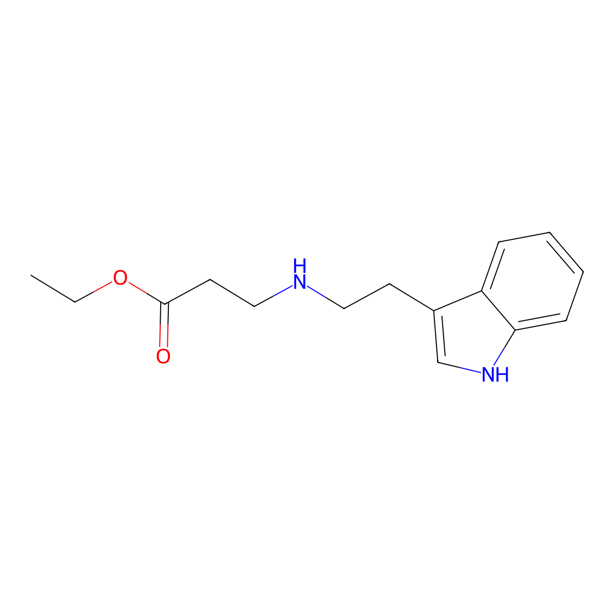 Ethyl 3-{[2-(1H-indol-3-yl)ethyl]amino}propanoate molecular structure, CAS 14487-98-0