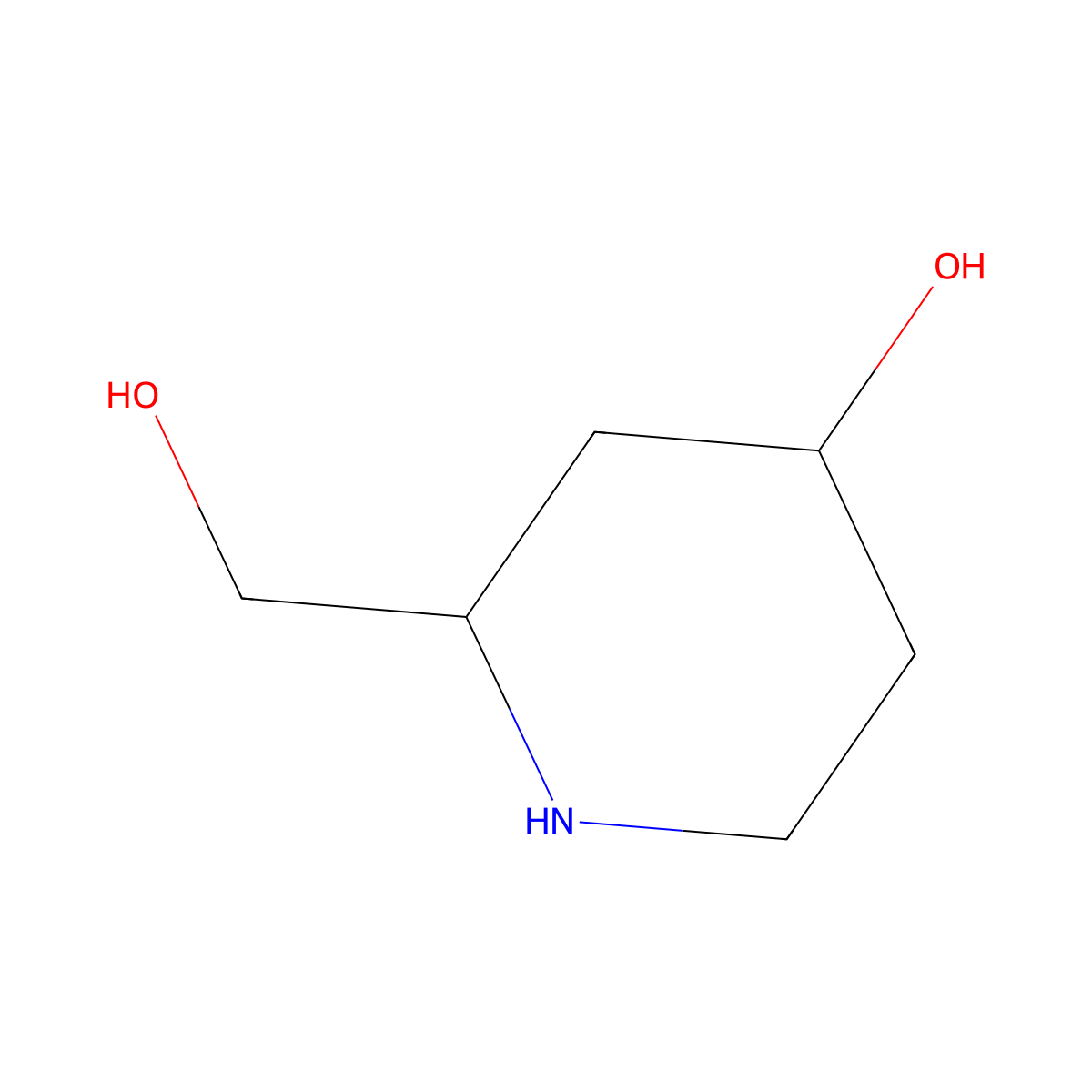 (2R,4S)-2-(Hydroxymethyl)piperidin-4-ol molecular structure, CAS 1448706-28-2