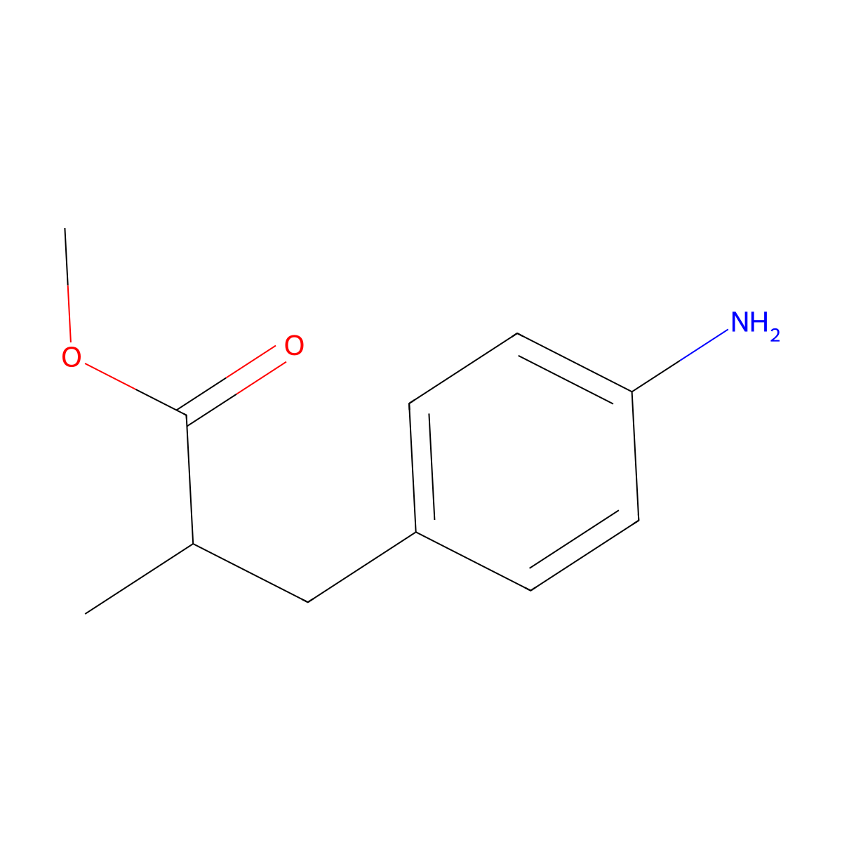 Methyl 3-(4-aminophenyl)-2-methylpropanoate molecular structure, CAS 144871-88-5