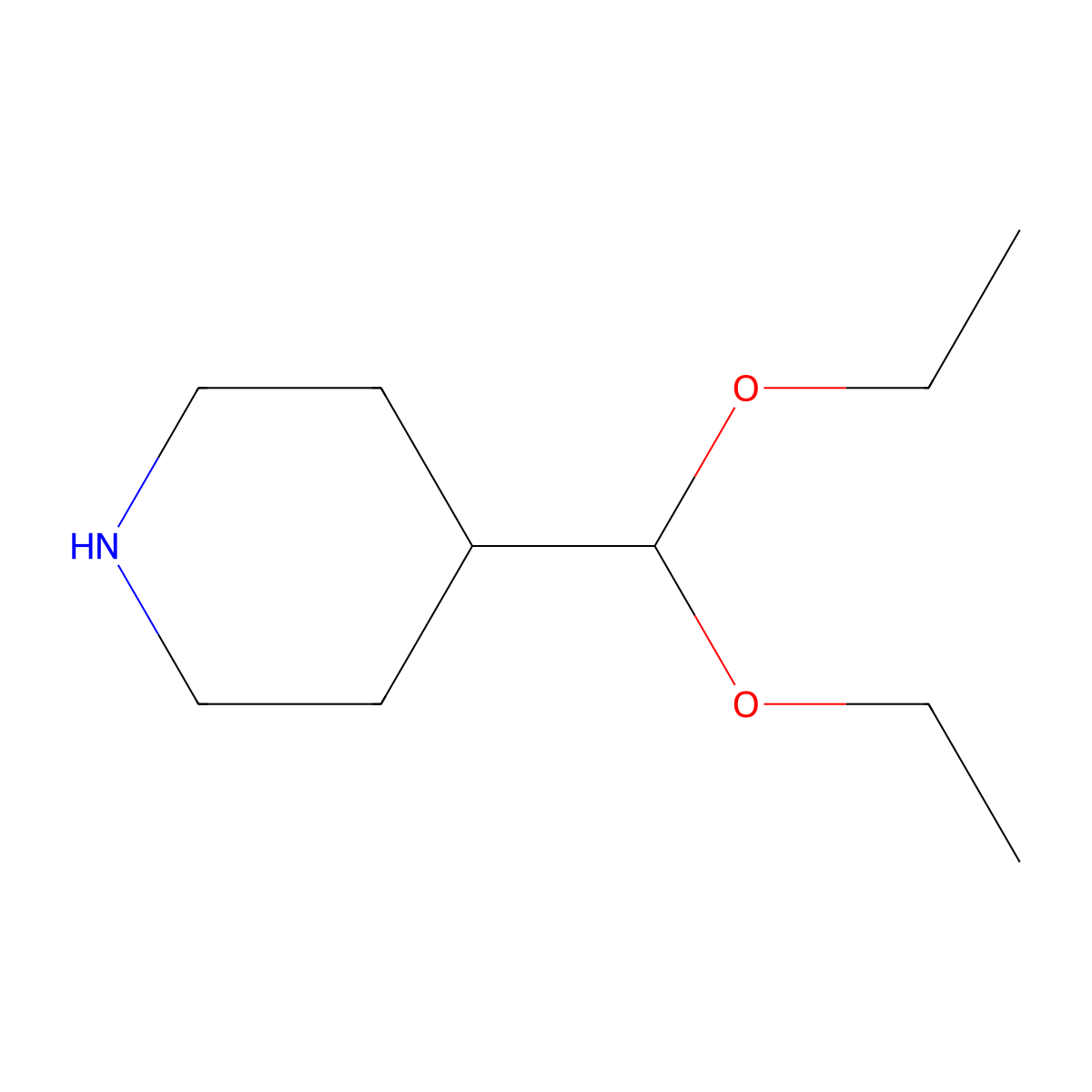 4-(Diethoxymethyl)piperidine molecular structure, CAS 144872-31-1