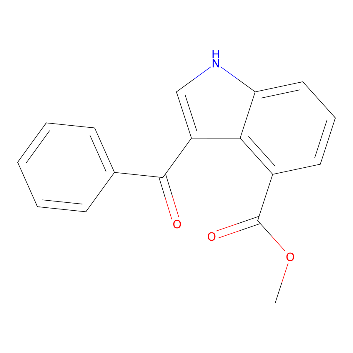 Methyl 3-benzoyl-1H-indole-4-carboxylate molecular structure, CAS 1448725-23-2