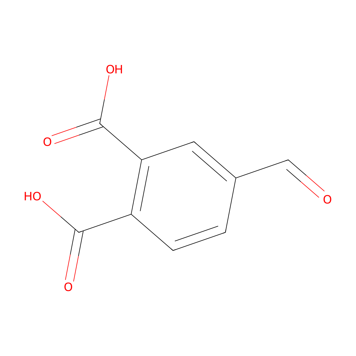 4-Formylbenzene-1,2-dicarboxylic acid molecular structure, CAS 144876-16-4