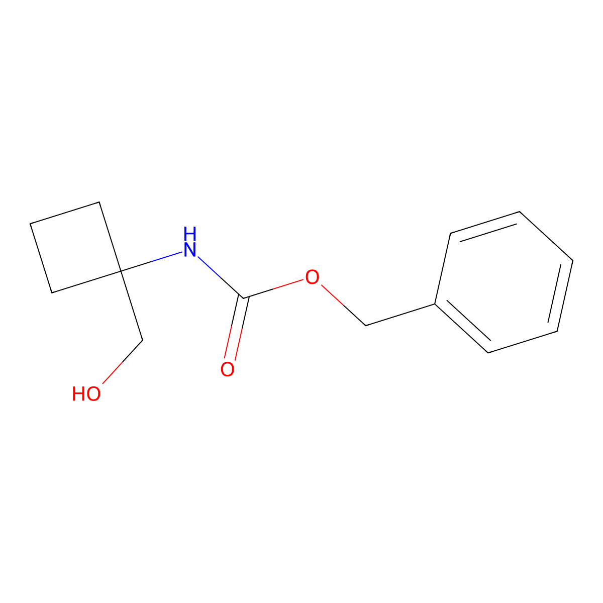 benzyl N-[1-(hydroxymethyl)cyclobutyl]carbamate molecular structure, CAS 144877-12-3