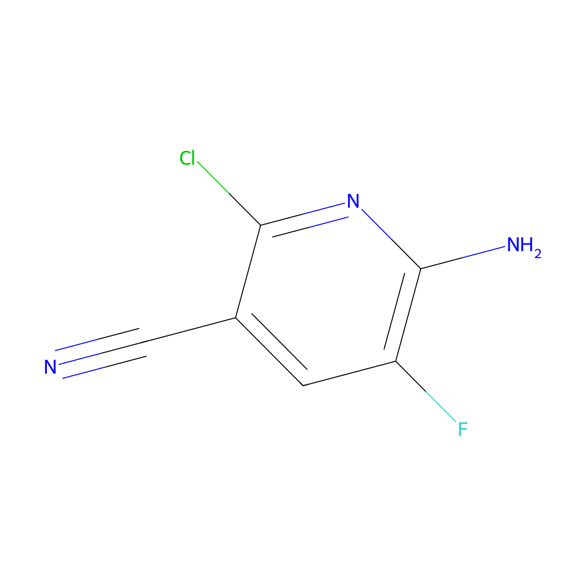 6-Amino-2-chloro-5-fluoronicotinonitrile molecular structure, CAS 1448776-04-2