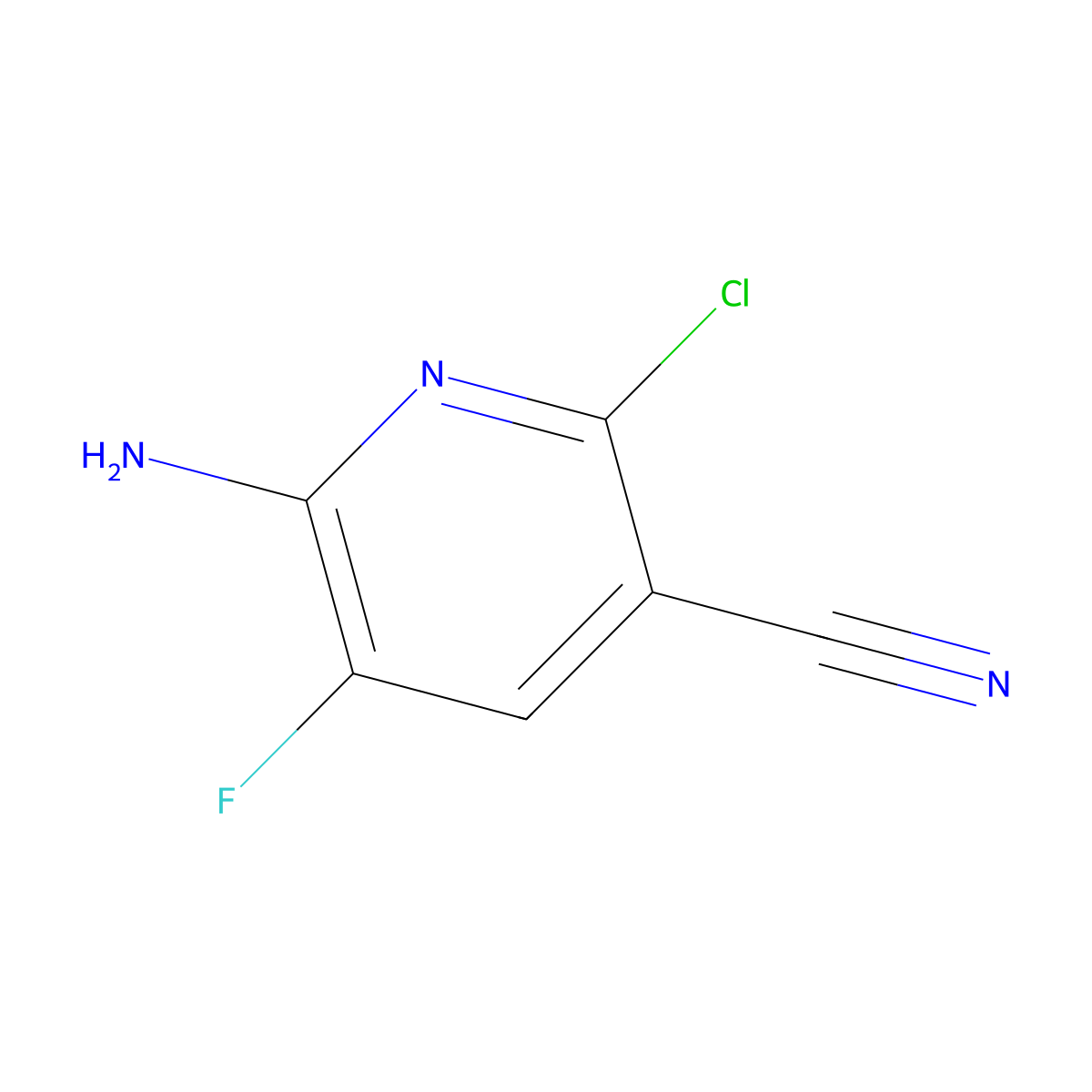 6-Amino-2-chloro-5-fluoronicotinonitrile molecular structure, CAS 1448776-04-2
