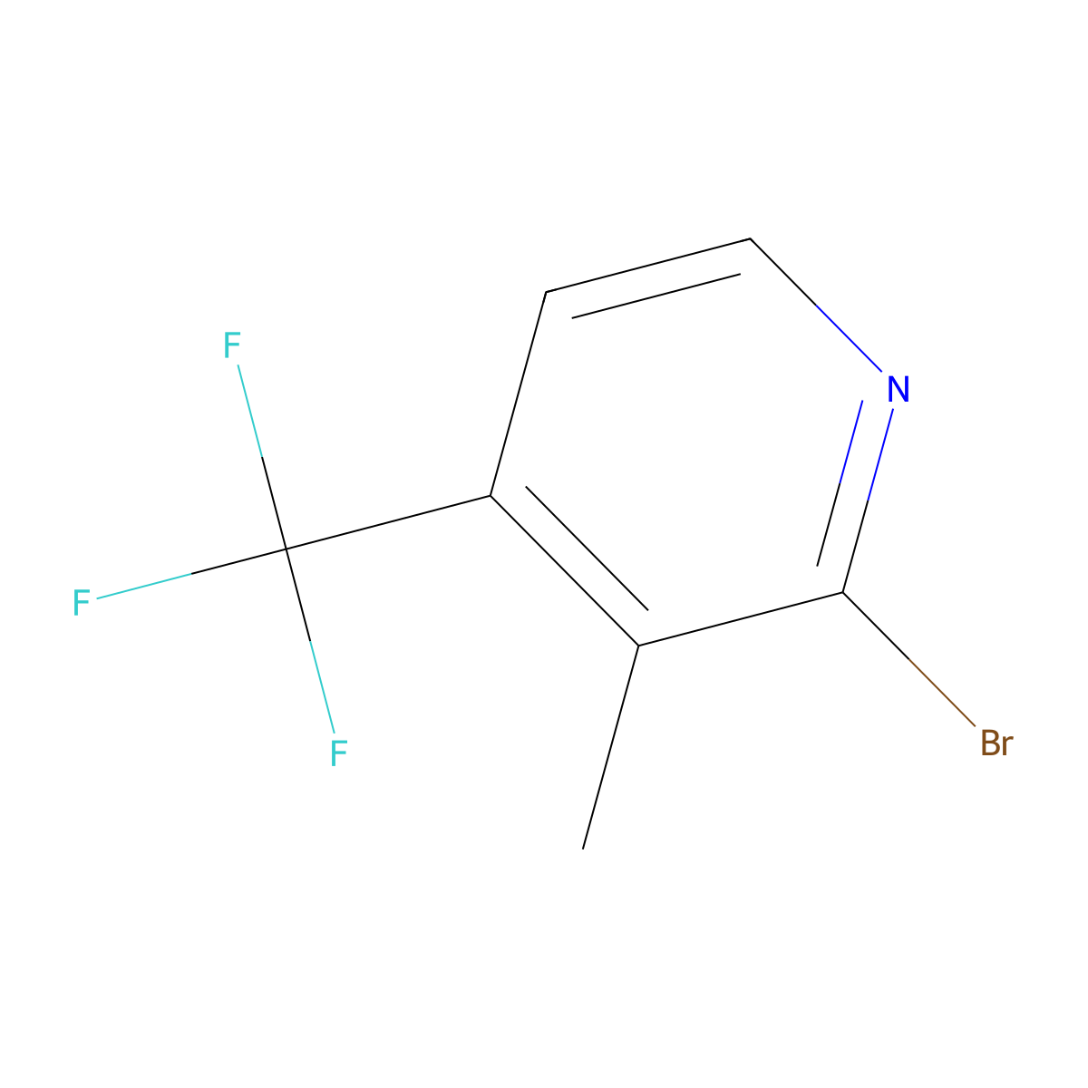 2-Bromo-3-methyl-4-(trifluoromethyl)pyridine molecular structure, CAS 1448776-78-0