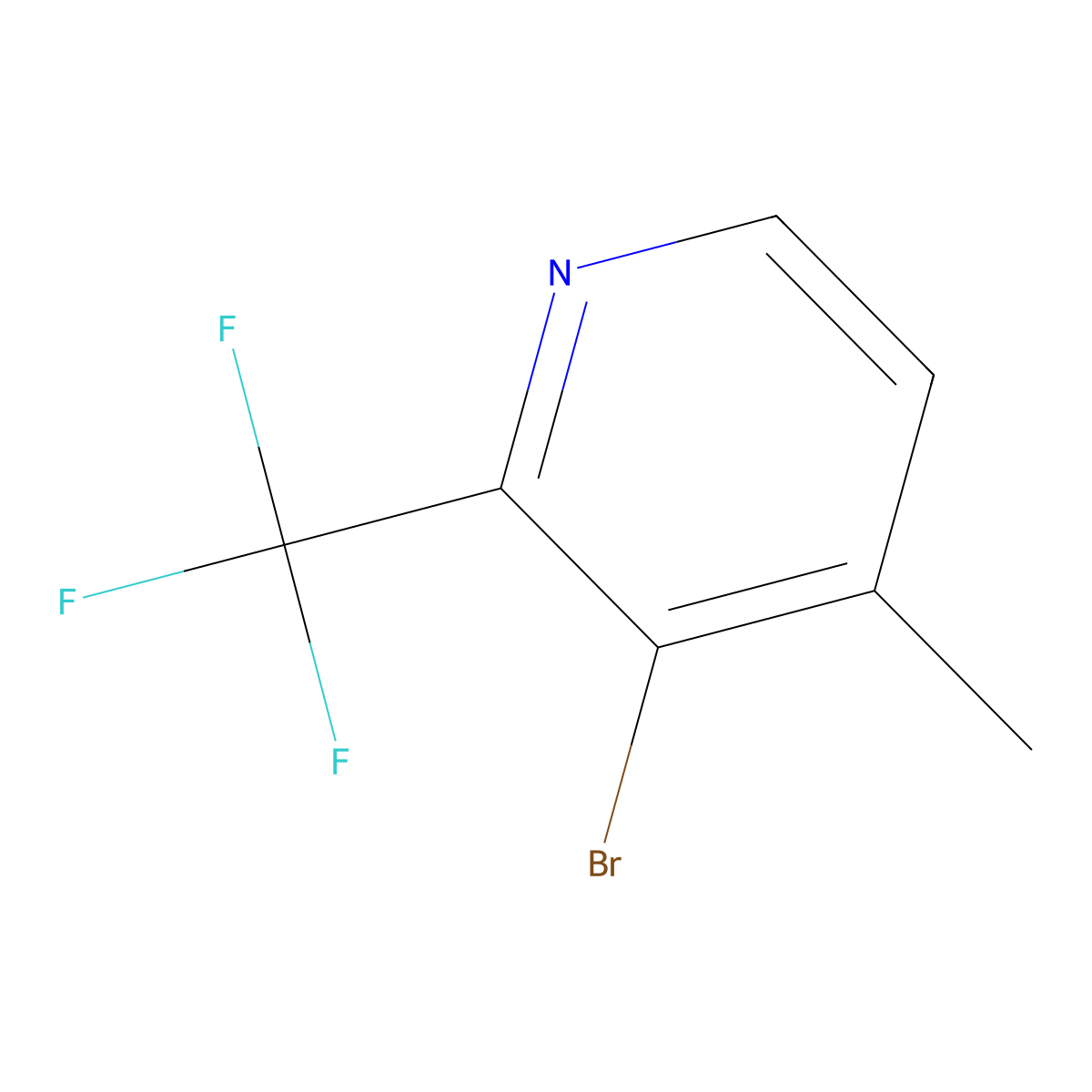 3-Bromo-4-methyl-2-(trifluoromethyl)pyridine molecular structure, CAS 1448776-80-4