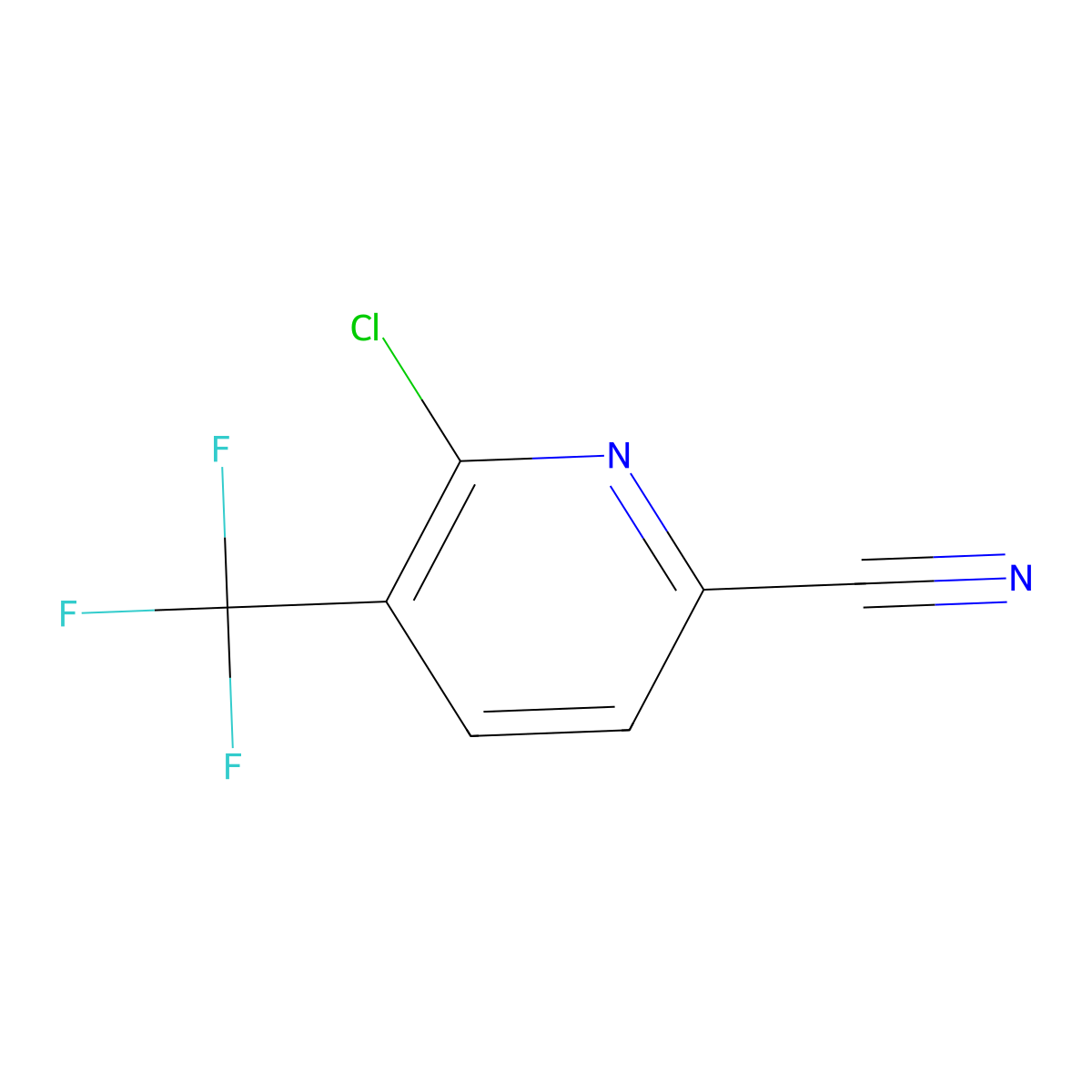 6-Chloro-5-(trifluoromethyl)picolinonitrile molecular structure, CAS 1448776-89-3