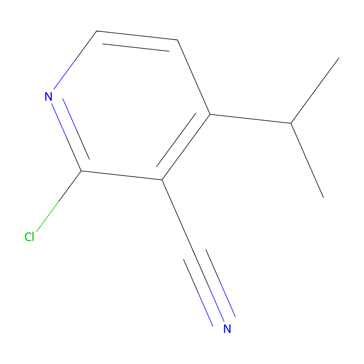 3-Pyridinecarbonitrile, 2-chloro-4-(1-methylethyl)- molecular structure, CAS 1448776-93-9
