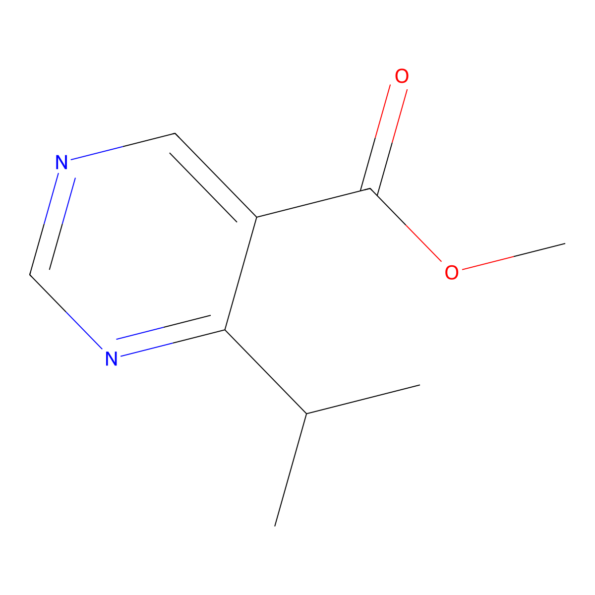 Methyl 4-(1-methylethyl)-5-pyrimidinecarboxylate molecular structure, CAS 1448777-02-3