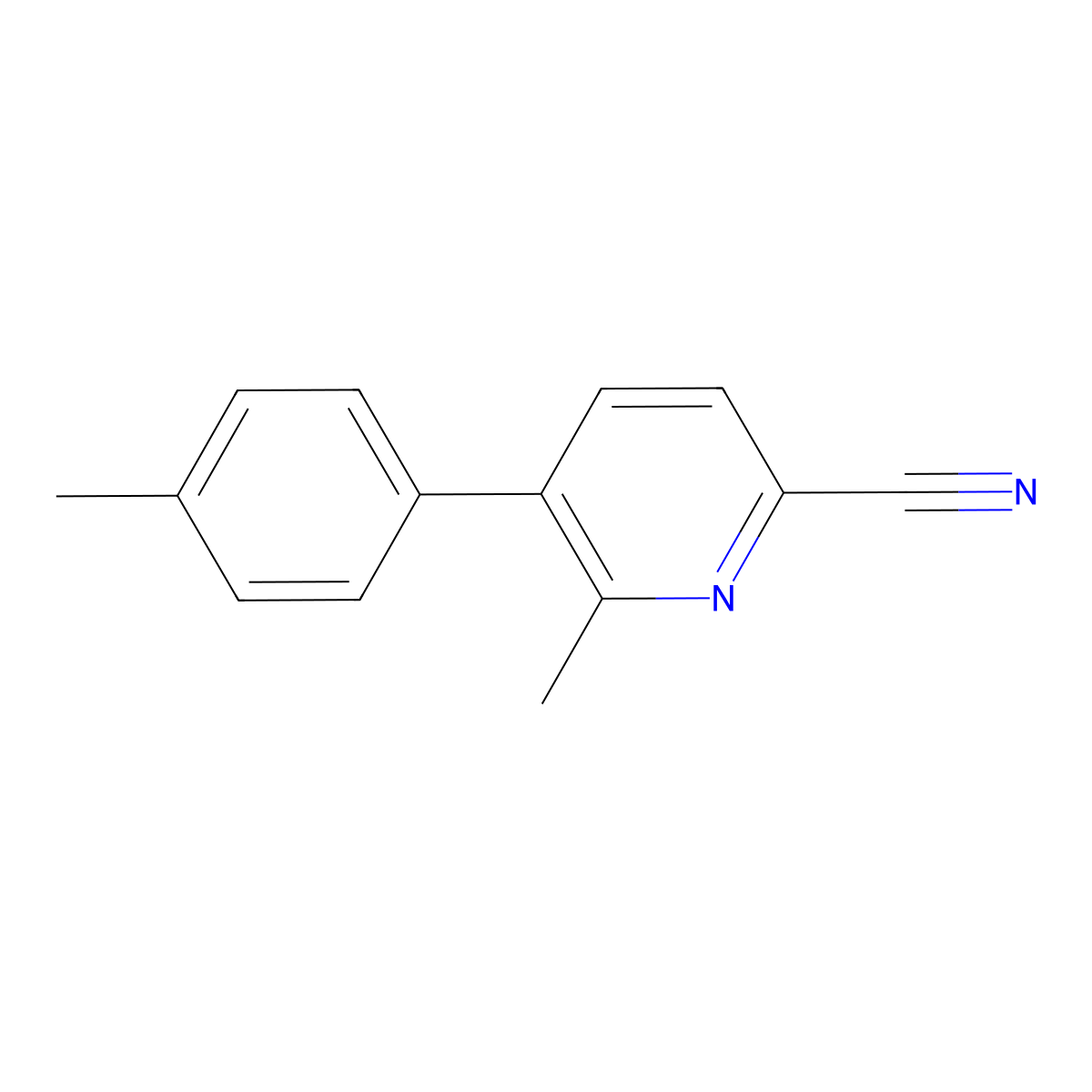 6-Methyl-5-(p-tolyl)picolinonitrile molecular structure, CAS 1448777-12-5