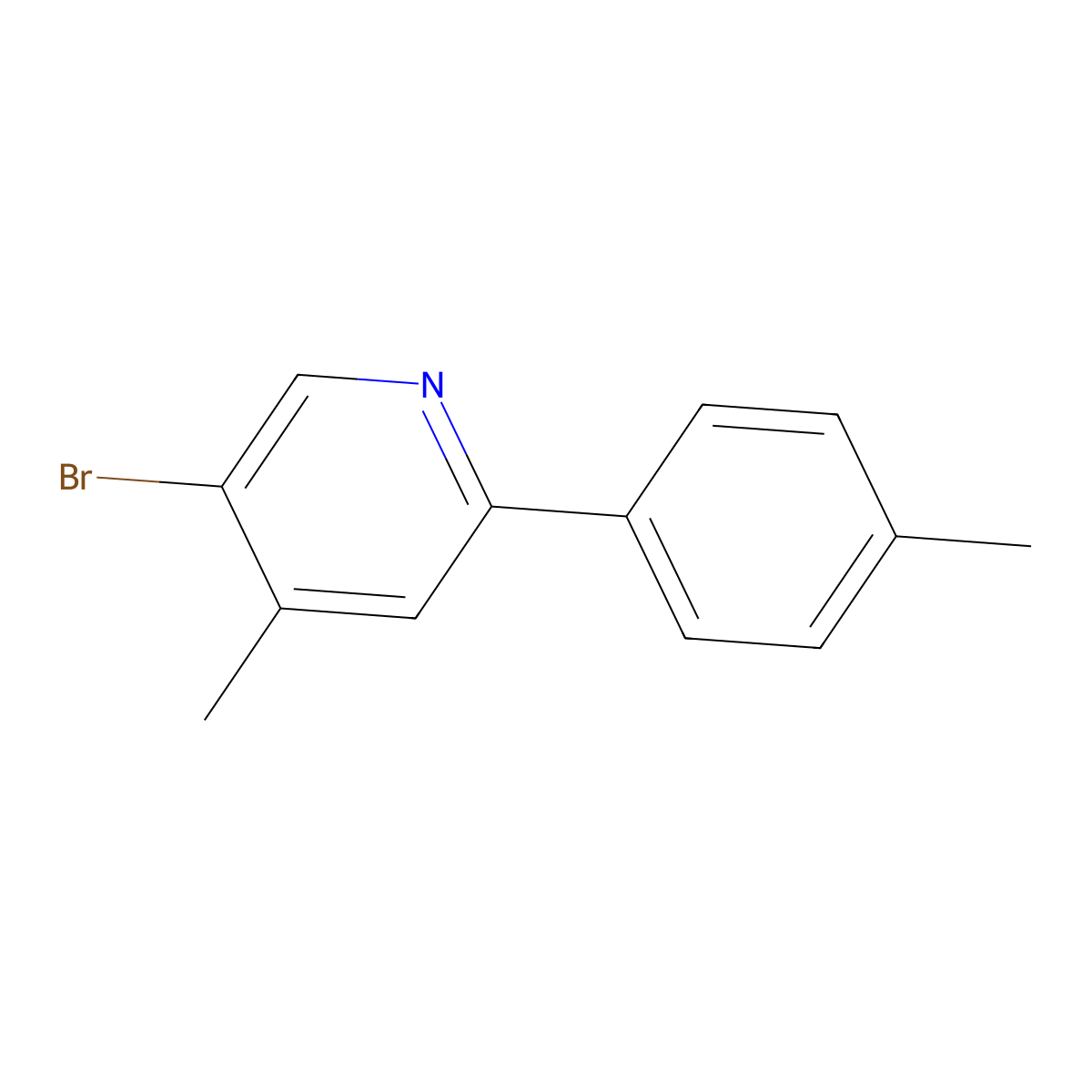 5-Bromo-4-methyl-2-(4-methylphenyl)pyridine molecular structure, CAS 1448777-16-9