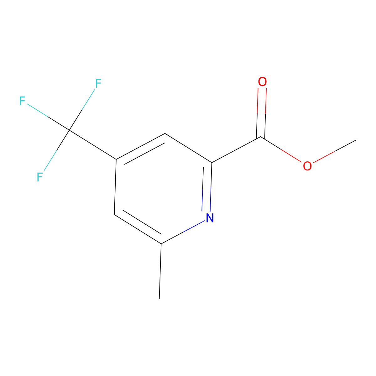 Methyl 6-methyl-4-(trifluoromethyl)pyridine-2-carboxylate molecular structure, CAS 1448777-17-0