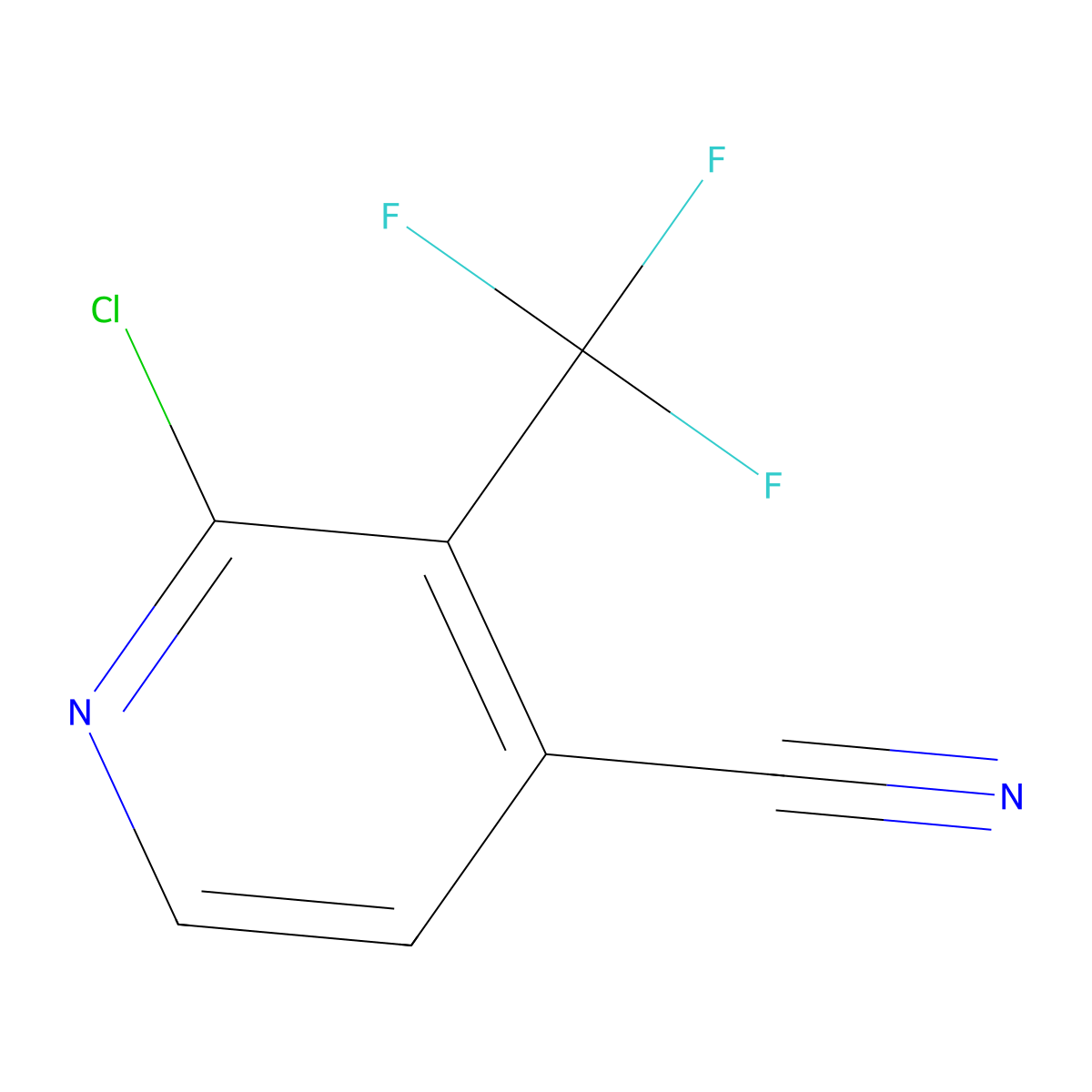 2-Chloro-3-(trifluoromethyl)isonicotinonitrile molecular structure, CAS 1448777-33-0