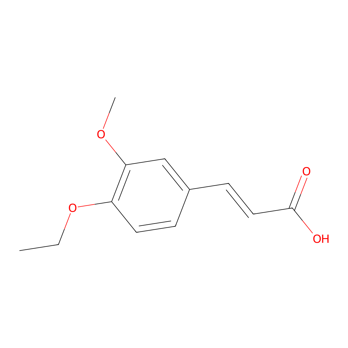4-Ethoxy-3-methoxycinnamic acid molecular structure, CAS 144878-40-0