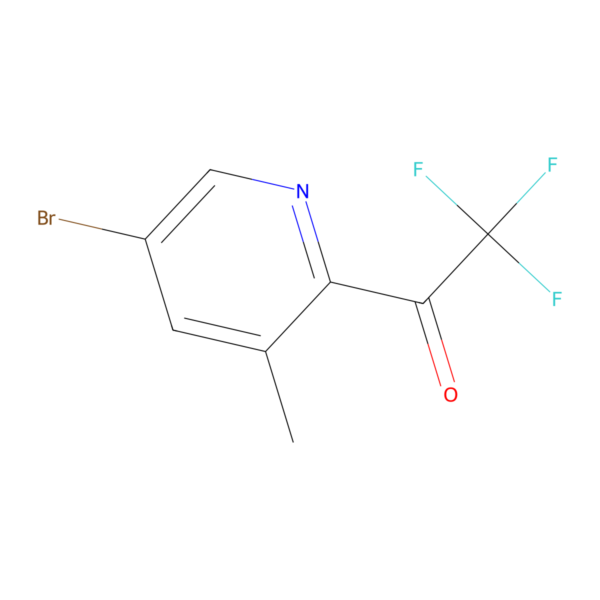 1-(5-Bromo-3-methylpyridin-2-yl)-2,2,2-trifluoroethan-1-one molecular structure, CAS 1448790-49-5