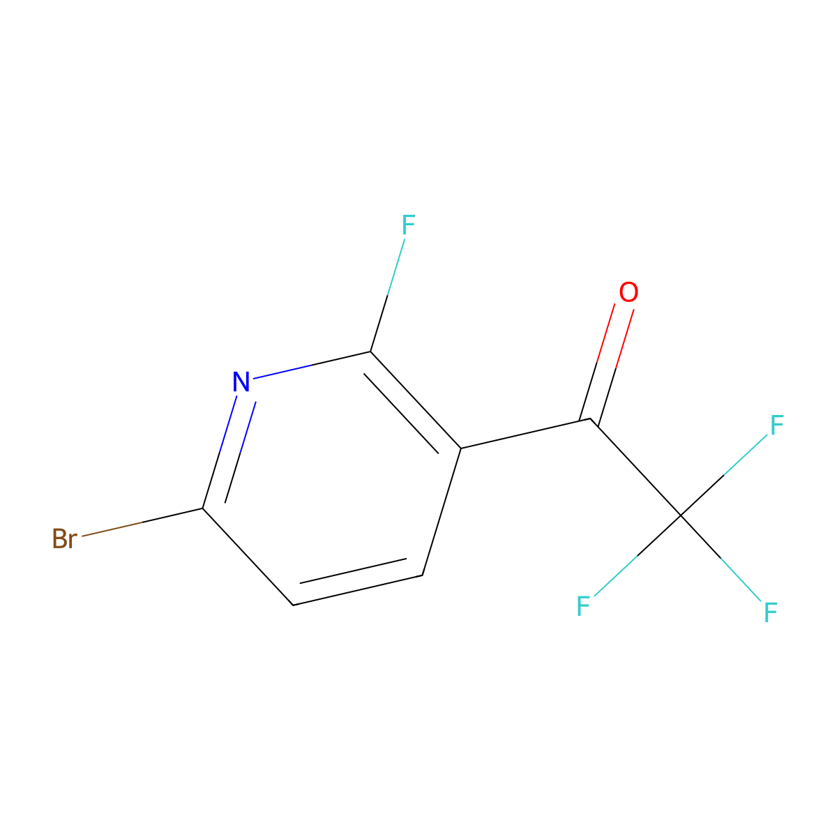 1-(6-Bromo-2-fluoropyridin-3-yl)-2,2,2-trifluoroethanone molecular structure, CAS 1448790-50-8