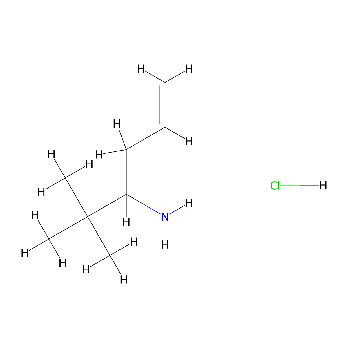 2,2-Dimethylhex-5-en-3-amine hydrochloride molecular structure, CAS 1448804-55-4