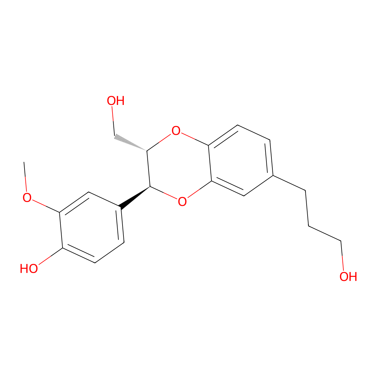 (7S,8S)-methoxy-3',7-epoxy-8,4'-oxyneolignan-4,9,9'-triol molecular structure, CAS 144881-21-0
