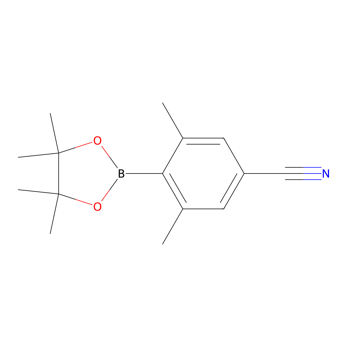3,5-Dimethyl-4-(4,4,5,5-tetramethyl-1,3,2-dioxaborolan-2-yl)benzonitrile molecular structure, CAS 1448810-83-0