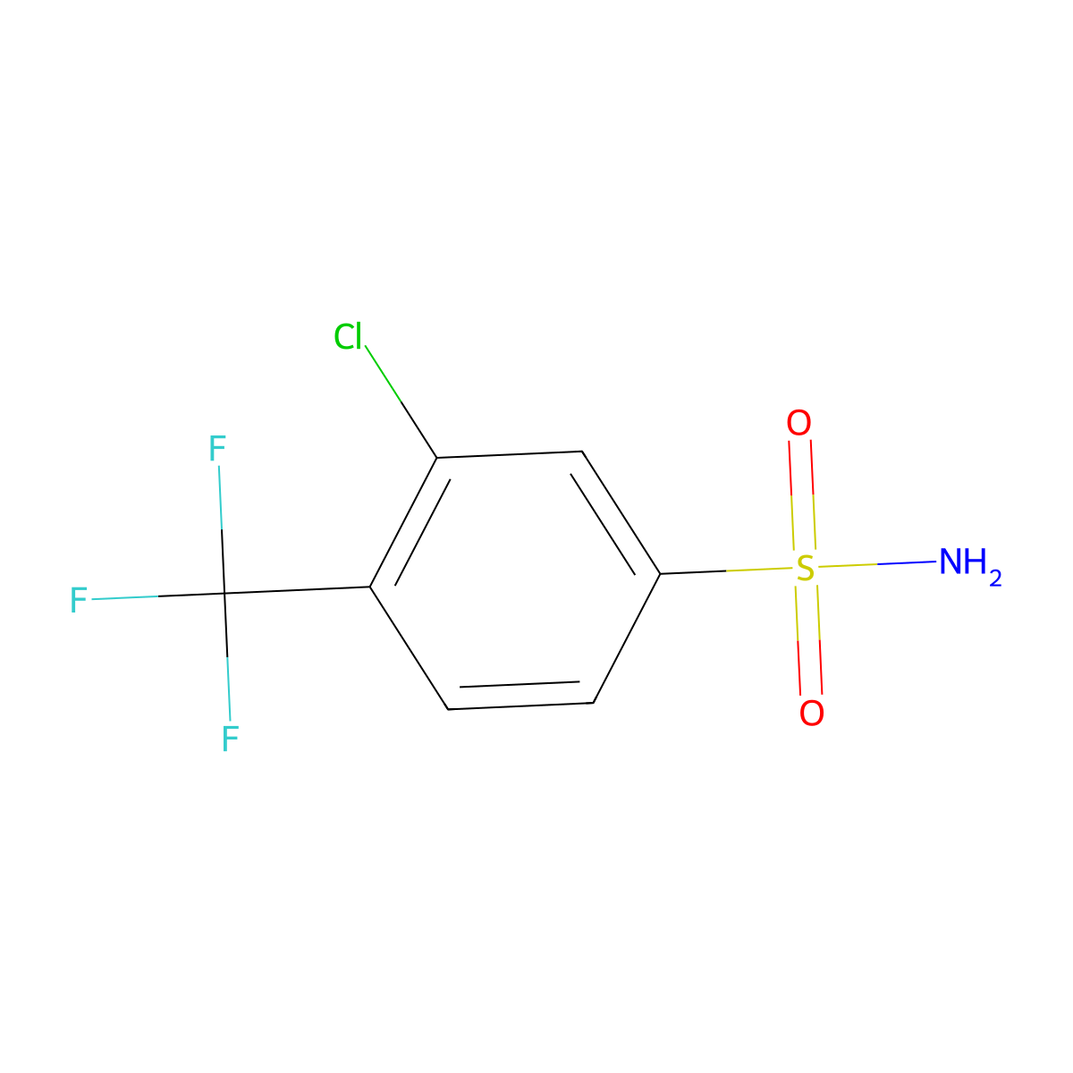 3-Chloro-4-(trifluoromethyl)benzenesulfonamide molecular structure, CAS 1448822-29-4