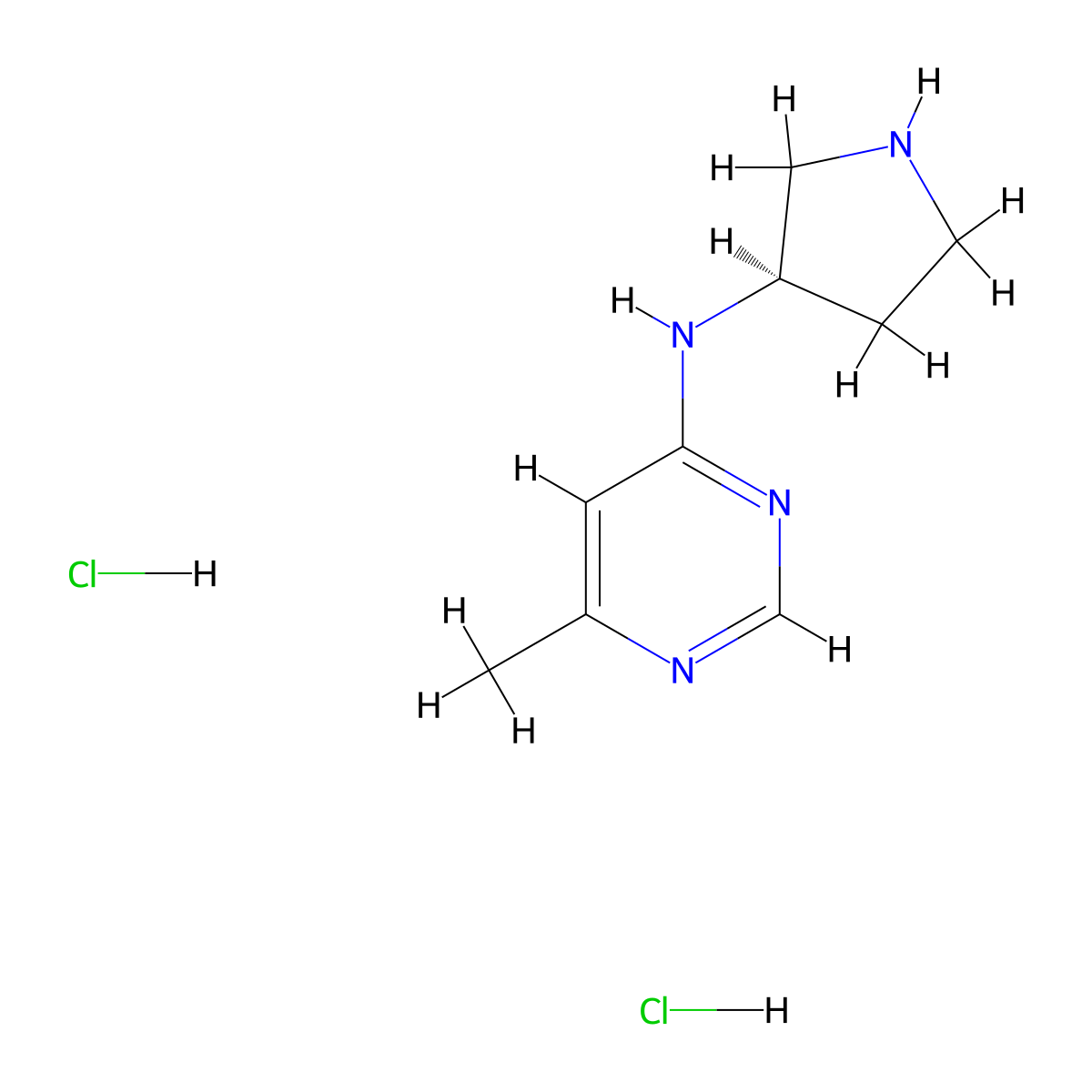6-Methyl-N-[(3R)-pyrrolidin-3-yl]pyrimidin-4-amine dihydrochloride molecular structure, CAS 1448850-52-9