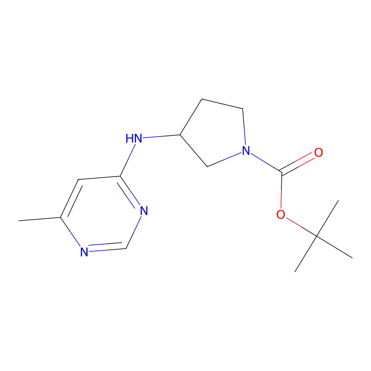 tert-Butyl (3S)-3-[(6-methylpyrimidin-4-yl)amino]pyrrolidine-1-carboxylate molecular structure, CAS 1448850-54-1
