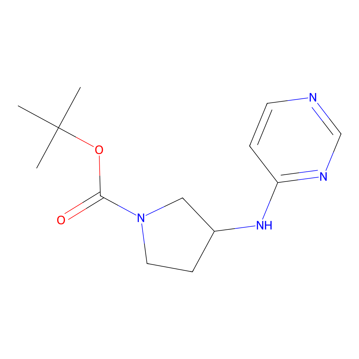tert-Butyl (3S)-3-(pyrimidin-4-ylamino)pyrrolidine-1-carboxylate molecular structure, CAS 1448850-56-3