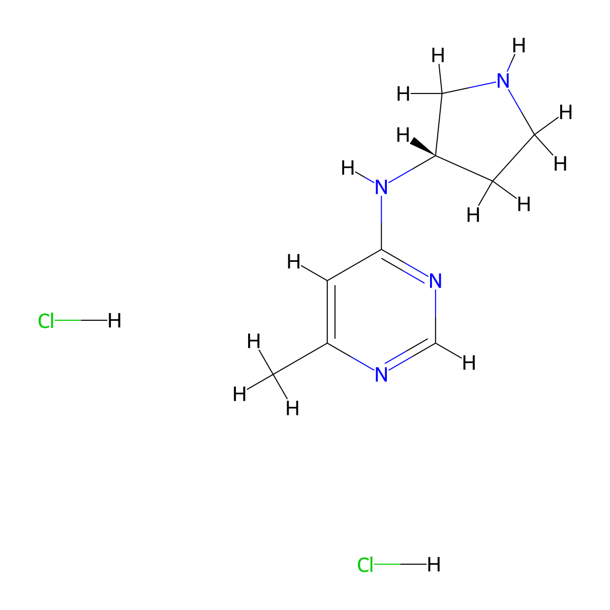6-Methyl-N-[(3S)-pyrrolidin-3-yl]pyrimidin-4-amine dihydrochloride molecular structure, CAS 1448850-58-5
