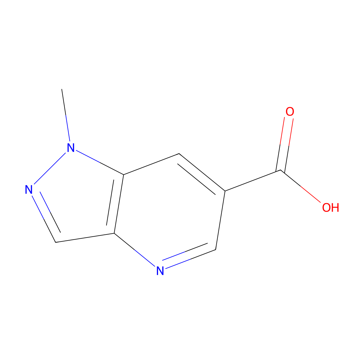 1-methyl-1H-pyrazolo[4,3-b]pyridine-6-carboxylic acid molecular structure, CAS 1448852-25-2