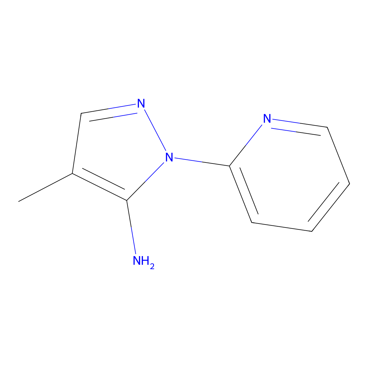 4-Methyl-1-(pyridin-2-yl)-1H-pyrazol-5-amine molecular structure, CAS 1448854-64-5