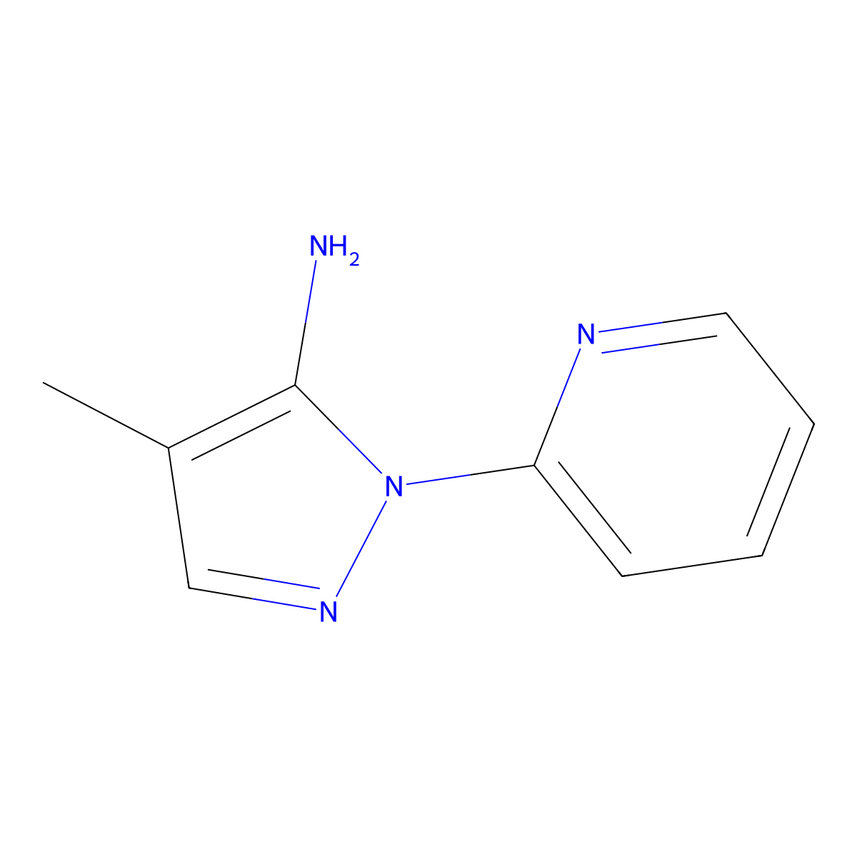 4-Methyl-1-(pyridin-2-yl)-1H-pyrazol-5-amine molecular structure, CAS 1448854-64-5