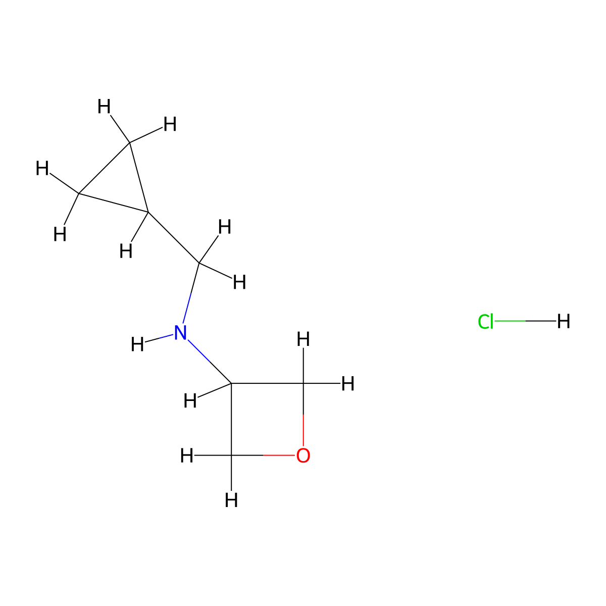 N-(Cyclopropylmethyl)oxetan-3-amine hydrochloride molecular structure, CAS 1448854-70-3