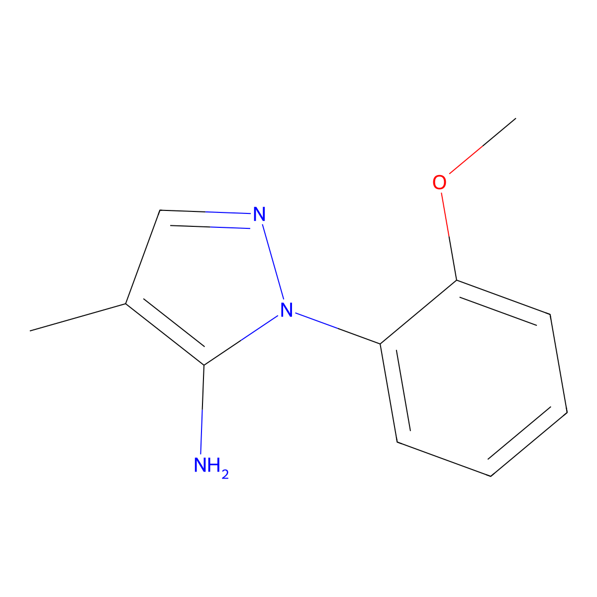 1-(2-Methoxyphenyl)-4-methyl-1H-pyrazol-5-amine molecular structure, CAS 1448854-72-5
