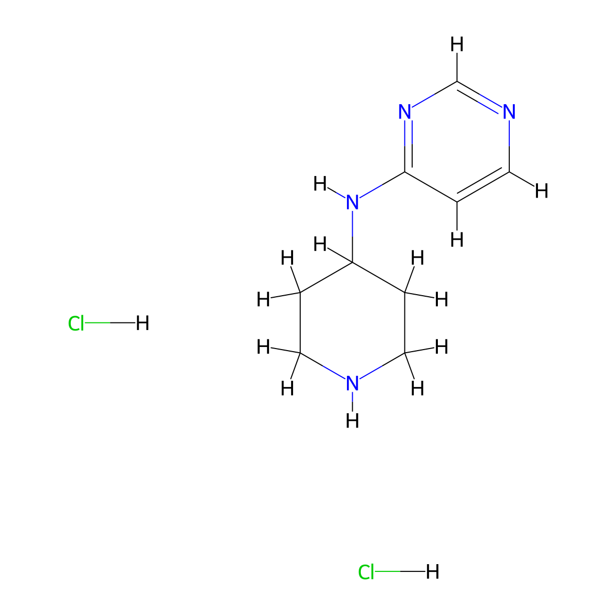 N-(Piperidin-4-yl)pyrimidin-4-amine dihydrochloride molecular structure, CAS 1448854-73-6