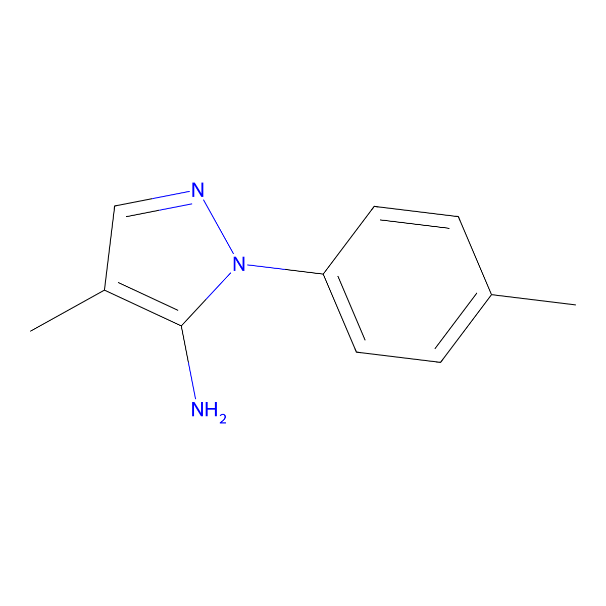 4-Methyl-1-(4-methylphenyl)-1H-pyrazol-5-amine molecular structure, CAS 1448854-76-9