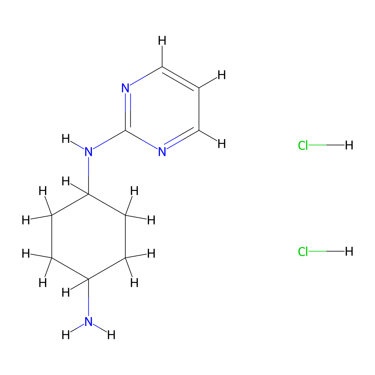 (1R,4R)-1-N-(Pyrimidin-2-yl)cyclohexane-1,4-diamine dihydrochloride molecular structure, CAS 1448854-77-0