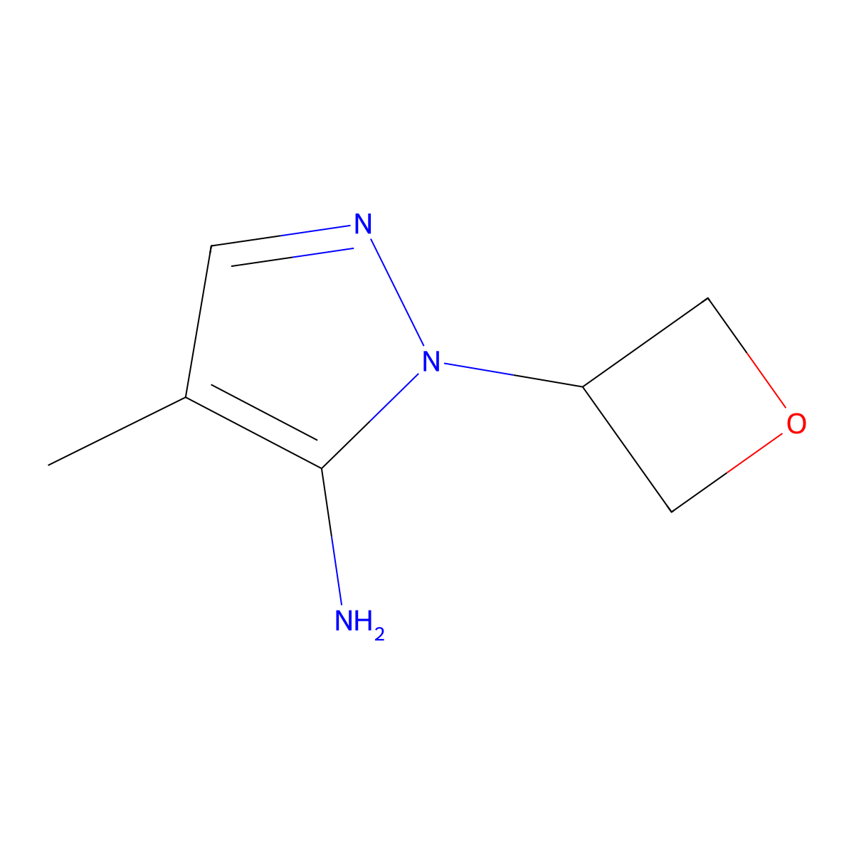 4-Methyl-1-(oxetan-3-yl)-1H-pyrazol-5-amine molecular structure, CAS 1448854-79-2