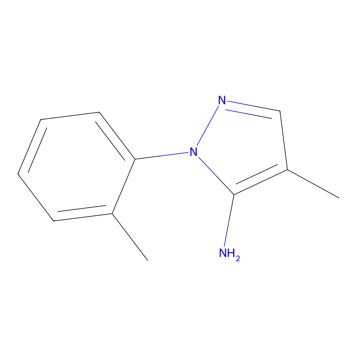 4-Methyl-1-(2-methylphenyl)-1H-pyrazol-5-amine molecular structure, CAS 1448854-80-5