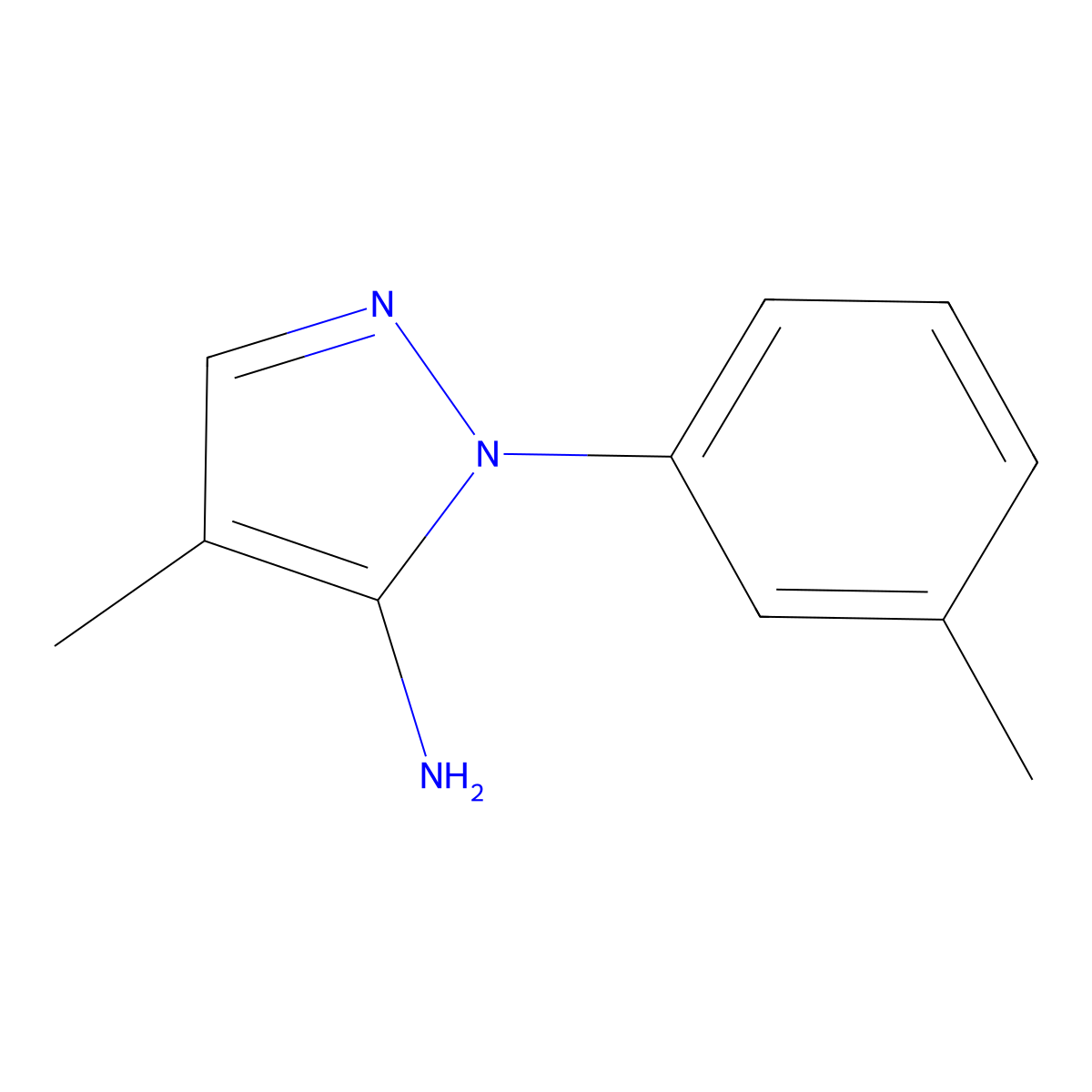 4-Methyl-1-(3-methylphenyl)-1H-pyrazol-5-amine molecular structure, CAS 1448854-84-9