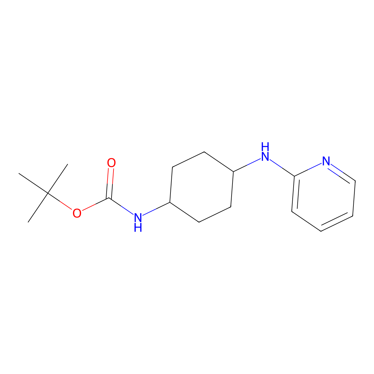 (1R*,4R*)-tert-Butyl N-[4-(pyridin-2-ylamino)cyclohexyl]carbamate molecular structure, CAS 1448854-87-2