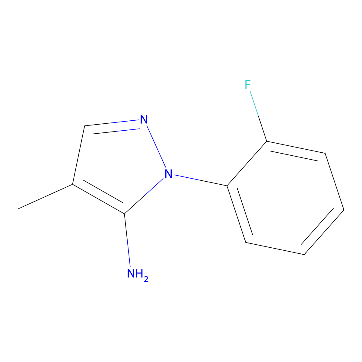 1-(2-Fluorophenyl)-4-methyl-1H-pyrazol-5-amine molecular structure, CAS 1448854-93-0