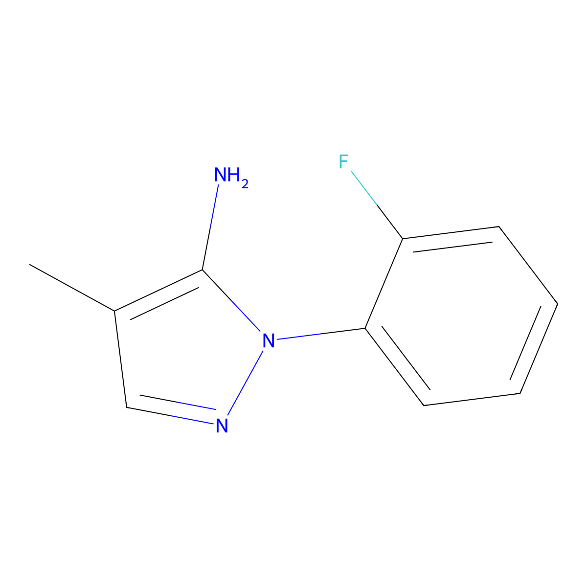 1-(2-Fluorophenyl)-4-methyl-1H-pyrazol-5-amine molecular structure, CAS 1448854-93-0
