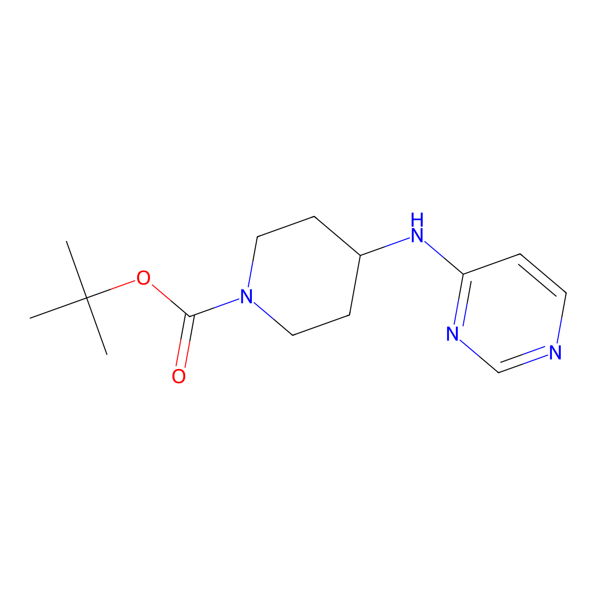 tert-Butyl 4-(pyrimidin-4-ylamino)piperidine-1-carboxylate molecular structure, CAS 1448854-95-2