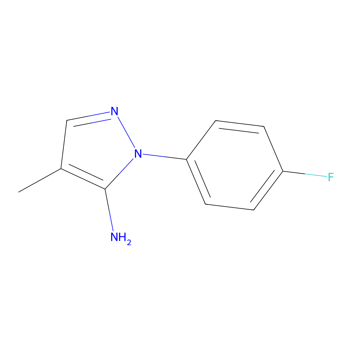 1-(4-Fluorophenyl)-4-methyl-1H-pyrazol-5-amine molecular structure, CAS 1448854-96-3