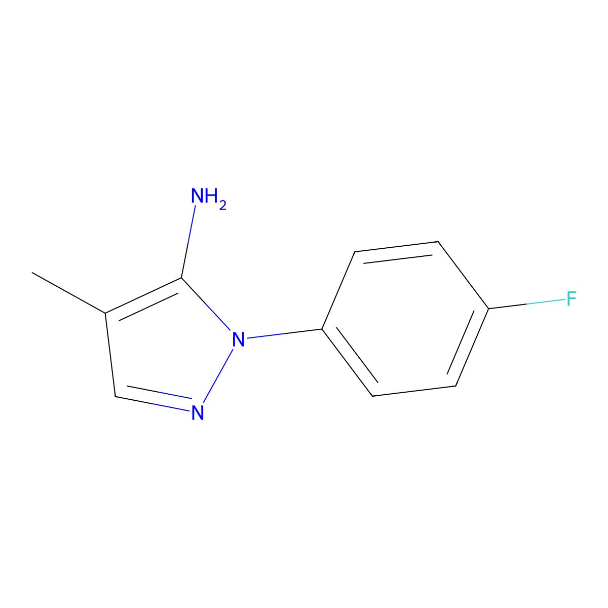 1-(4-Fluorophenyl)-4-methyl-1H-pyrazol-5-amine molecular structure, CAS 1448854-96-3