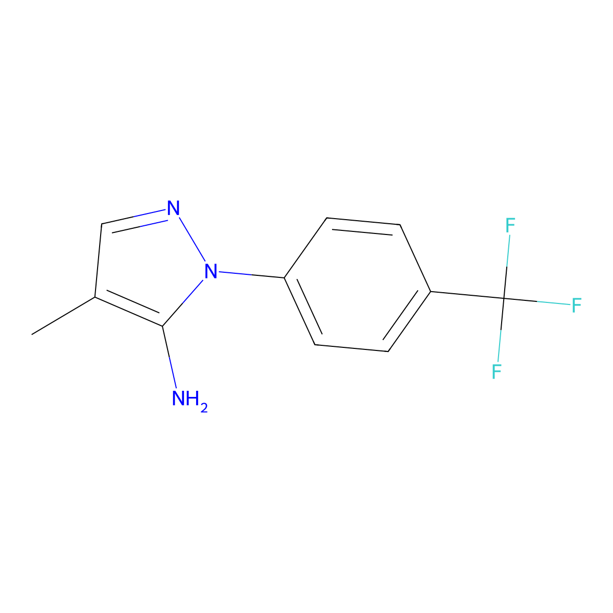 4-Methyl-1-[4-(trifluoromethyl)phenyl]-1H-pyrazol-5-amine molecular structure, CAS 1448854-97-4