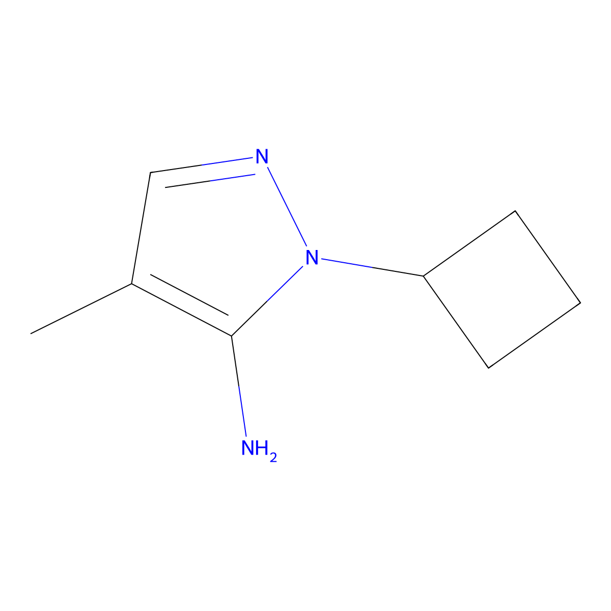 1-Cyclobutyl-4-methyl-1H-pyrazol-5-amine molecular structure, CAS 1448854-98-5