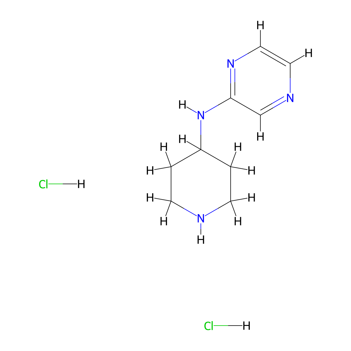 N-(Piperidin-4-yl)pyrazin-2-amine dihydrochloride molecular structure, CAS 1448854-99-6
