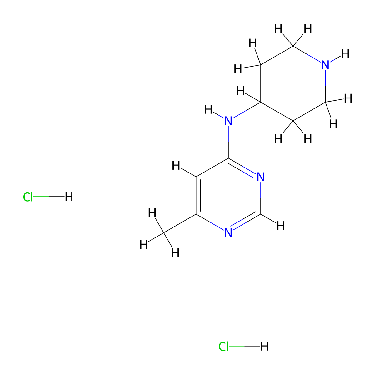 6-methyl-N-(piperidin-4-yl)pyrimidin-4-amine dihydrochloride molecular structure, CAS 1448855-02-4